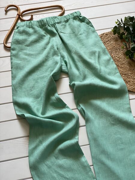 Linen pants with elastic waist