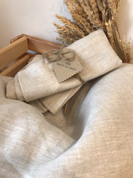 Lina dabīgs segas pārvalks 140x100cm+spilvendrāna