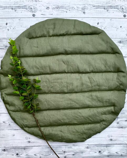 Aktivitātes paklājs 100%lina meža zaļa krāsa 90x90cm